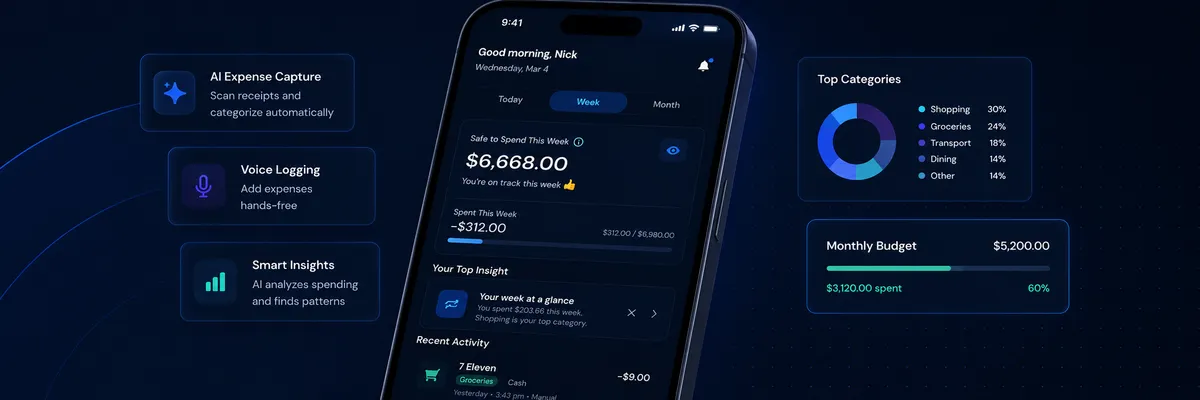 Screenshot of AI Expense Tracking App